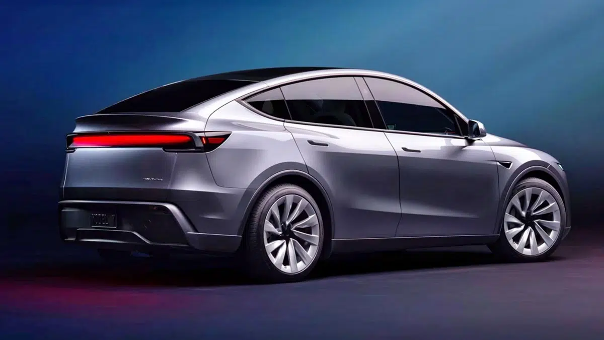 Cette Tesla Model Y : 854L de coffre et une baisse de 15 000€ à ne pas rater ! 6 Tesla Model Y vue arrière - Design minimaliste avec hayon électrique