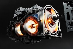 Le nouveau moteur 6 cylindres Mazda de nouvelle génération, avec ses technologies innovantes clairement visibles, symbolisant la résistance face à l
