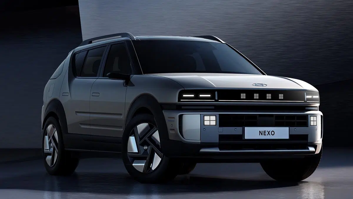Ce SUV incroyable qui consomme de l'hydrogène et rejette de l'eau va vous étonner ! 1 Vue avant du Hyundai Nexo 2025 restylé, design modernisé et signature LED redessinée