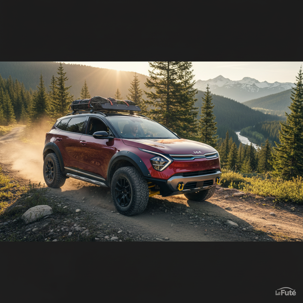 Ce SUV électrique inspiré du Sportage se pare d'accessoires robustes pour explorer les sentiers les plus reculés 1 découvrez ce suv électrique inspiré du sportage, équipé d'accessoires robustes pour partir à l'aventure et explorer les sentiers les plus reculés en toute confiance.