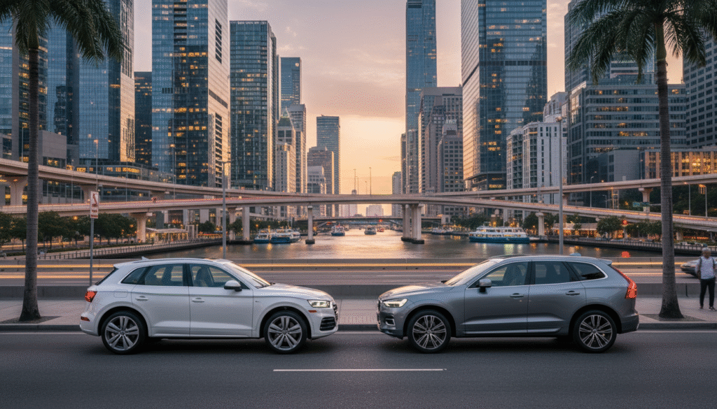 Audi Q5 vs Volvo XC60 : Quel SUV hybride rechargeable premium domine le marché en 2026 ? 1 découvrez notre comparatif complet entre l'audi q5 et le volvo xc60, les suv hybrides rechargeables premium qui s'affrontent pour dominer le marché en 2026. performances, design, autonomie et technologies au banc d'essai.