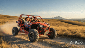 découvrez « le dernier cri », un buggy quatre places puissant de 143 ch équipé d'une transmission intégrale automatique pour des aventures tout-terrain inoubliables.