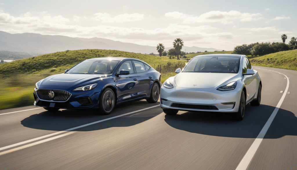 Le MGS6 EV chinois défie le Tesla Model Y, infligeant à Elon Musk une confrontation des plus embarrassantes 87 découvrez comment le mgs6 ev chinois rivalise avec le tesla model y, mettant elon musk face à un défi embarrassant dans la course aux véhicules électriques.