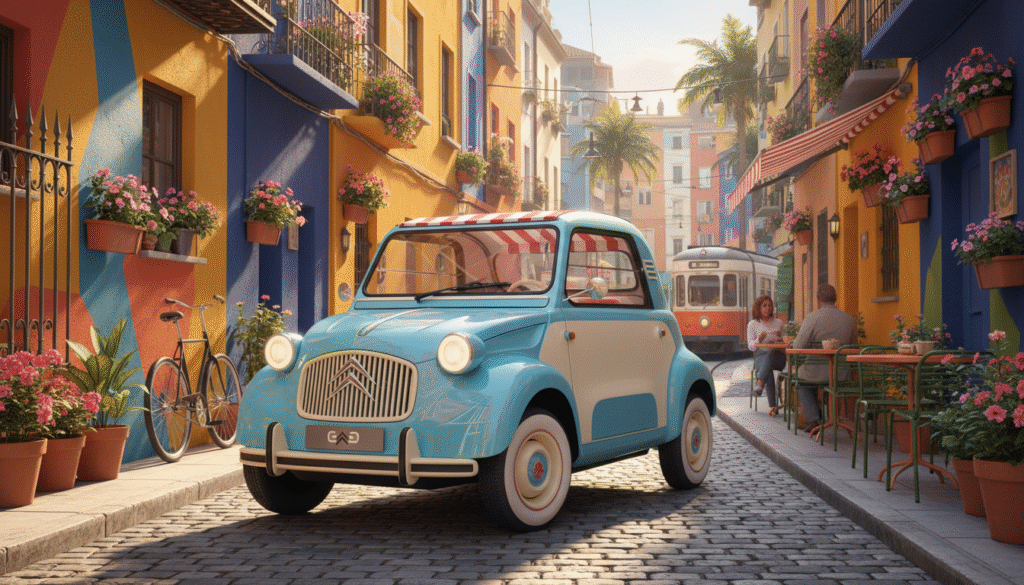 Quatre roues, un toit et l'esprit de la 2CV : une voiture pas comme les autres, au prix d'un scooter 1 découvrez une voiture unique qui combine l'esprit légendaire de la 2cv, quatre roues et un toit, au prix imbattable d'un scooter. pratique, économique et originale, elle change votre façon de rouler.