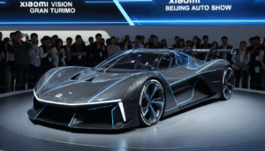 découvrez la xiaomi vision gran turismo, la supercar futuriste présentée en avant-première au salon automobile de pékin 2026, alliant design innovant et technologies de pointe.