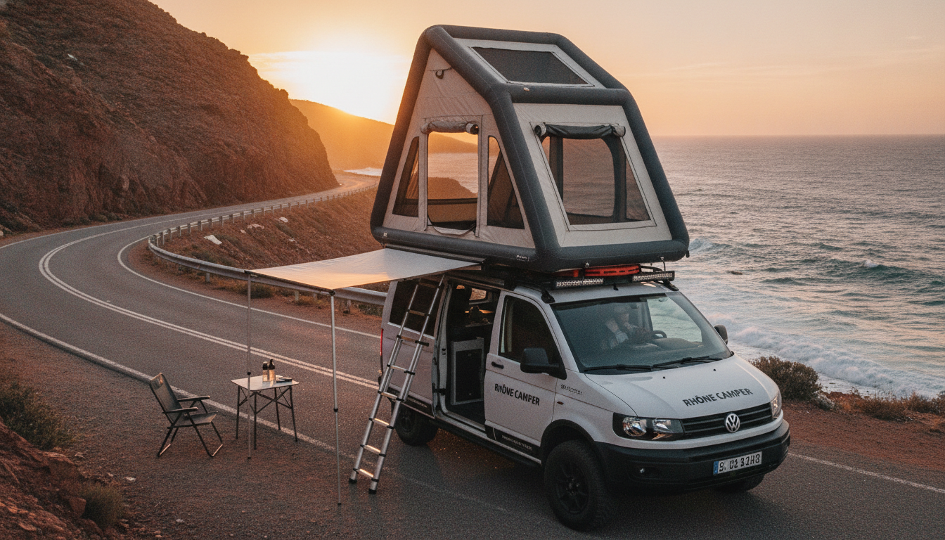 Découvrez ce camping-car innovant sur Volkswagen Transporter : compact, fonctionnel et équipé d’un lit de toit extérieur révolutionnaire qui redéfinit la van life 1 découvrez le camping-car innovant sur volkswagen transporter, alliant compacité et fonctionnalité avec un lit de toit extérieur révolutionnaire, pour une expérience van life unique et confortable.