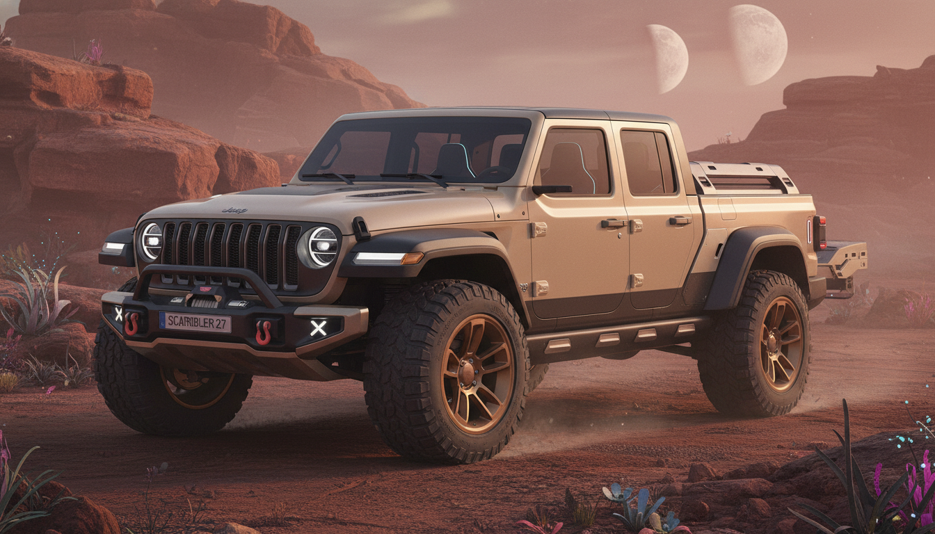 Jeep Scrambler 2027 : le pick-up authentique renaît avec cabine simple et version SRT 1 découvrez le jeep scrambler 2027, un pick-up authentique qui renaît avec une cabine simple et une puissante version srt pour les amateurs de performance et de style.