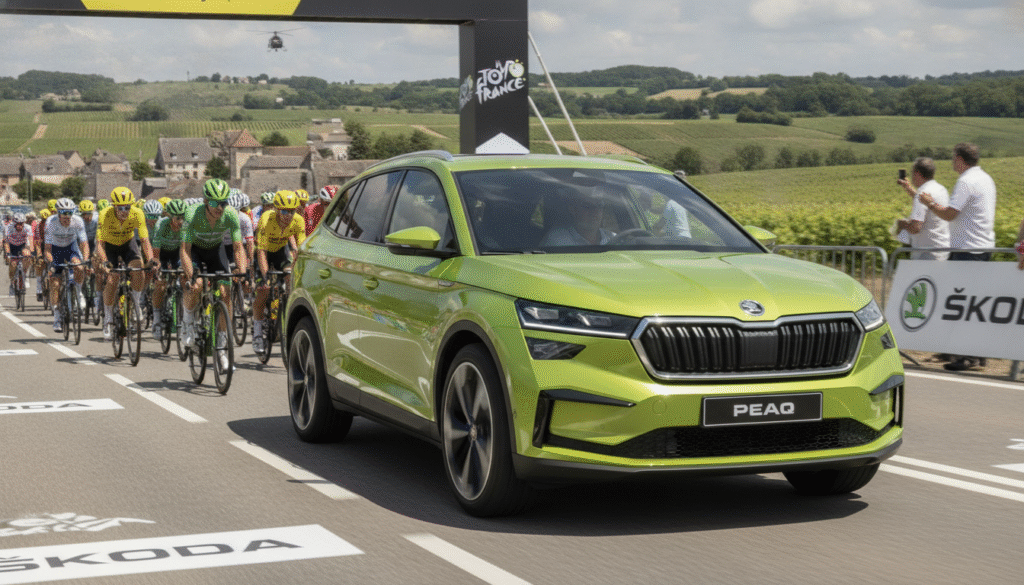 Le Škoda Peaq, grand SUV électrique tchèque, fait ses débuts éclatants sur la scène prestigieuse du Tour de France 1 découvrez le škoda peaq, le nouveau grand suv électrique tchèque, qui fait une entrée remarquable lors du prestigieux tour de france. alliant innovation et performance, il incarne l'avenir de la mobilité électrique.