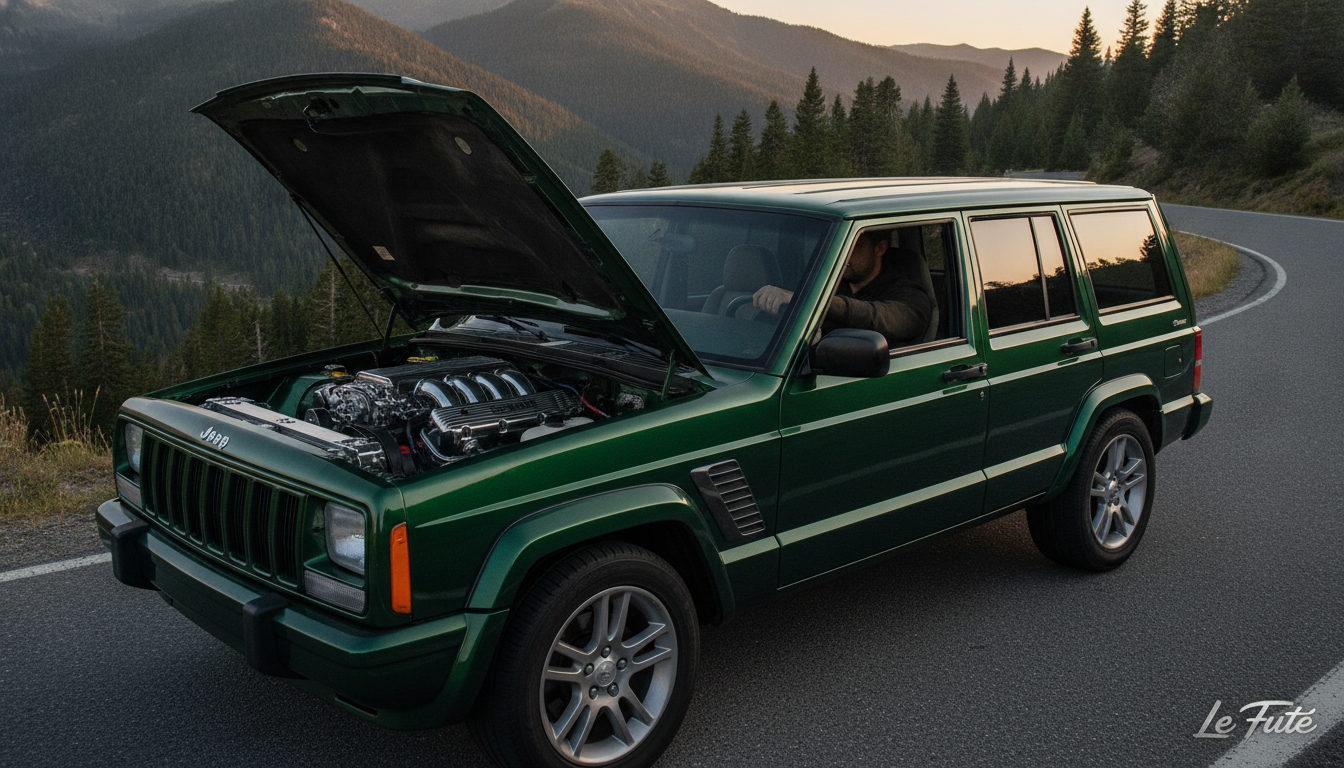 Sous une apparence discrète : cette Jeep Cherokee cache un moteur dix cylindres et une peinture somptueuse inspirée d’Aston Martin 1 découvrez la jeep cherokee au design discret, cachant un puissant moteur dix cylindres et une peinture somptueuse inspirée d’aston martin, alliant performance et élégance.