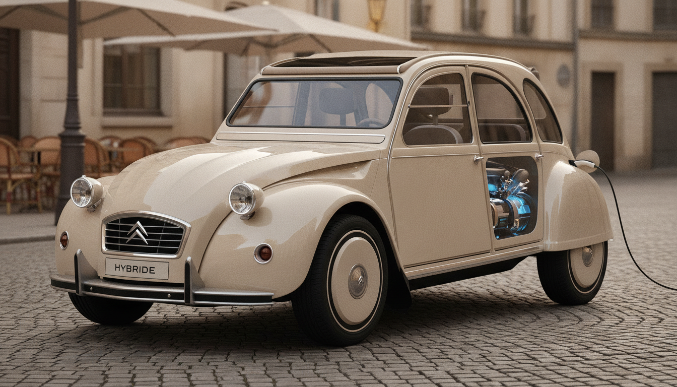Une nouvelle 2CV revisitée : moteur hybride et charme rétro pour une icône réinventée 1 découvrez la nouvelle 2cv revisitée avec un moteur hybride alliant performance moderne et charme rétro, une icône automobile réinventée pour les passionnés d'authenticité et d'innovation.