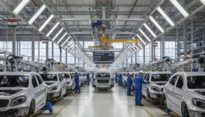 mercedes dévoile son usine de production dédiée à son suv le plus abordable, tandis que la silhouette de la nouvelle compacte classe g se révèle petit à petit, annonçant une nouvelle étape dans l'innovation et le design de la marque.