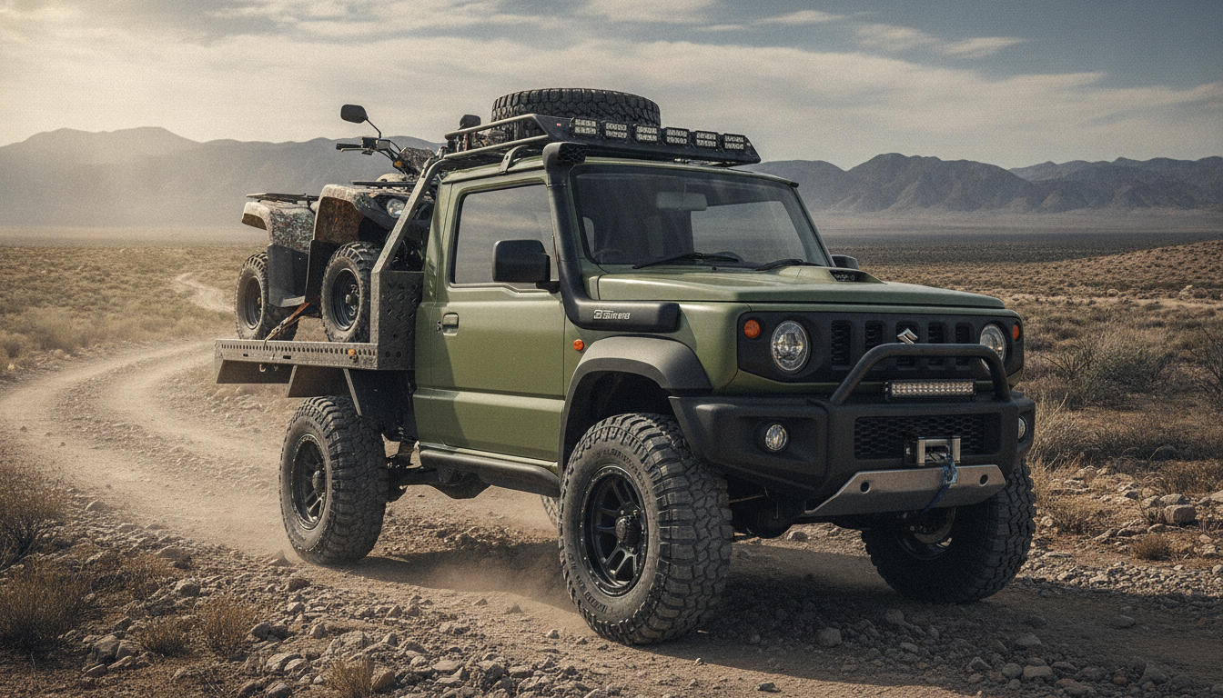 Suzuki : la fiabilité japonaise, les performances d’un vrai 4×4 et un quad dans le coffre, autant d’atouts pour séduire sans révolution 1 découvrez suzuki : la fiabilité japonaise, les performances d’un vrai 4×4 et l’originalité d’un quad dans le coffre, des atouts solides pour séduire sans révolution.