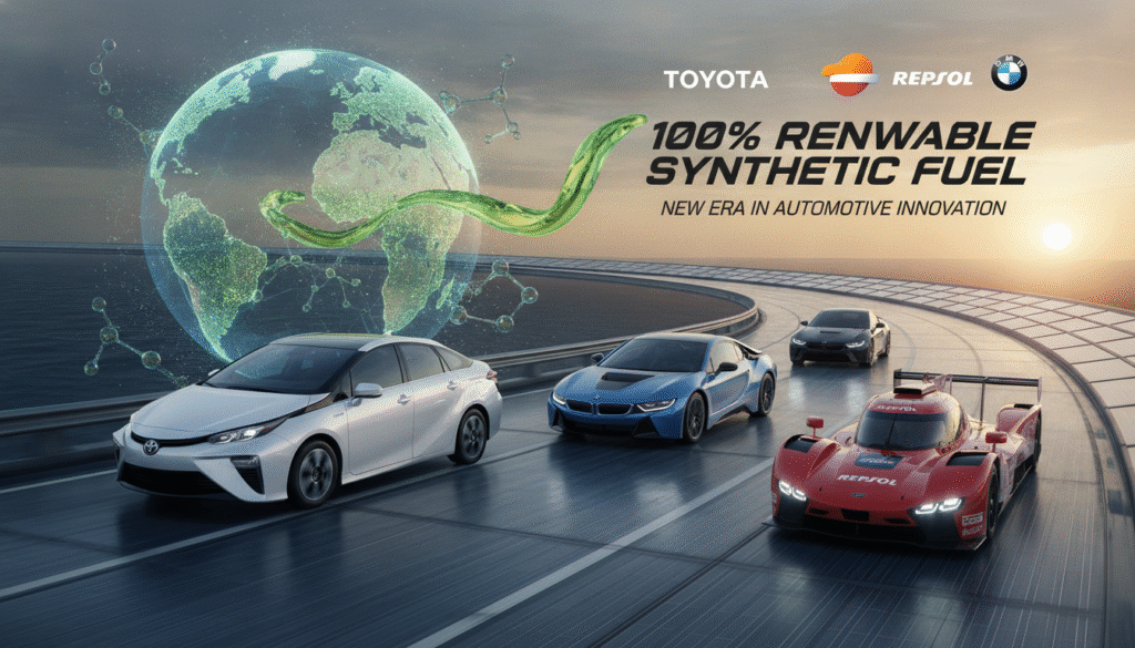 Toyota, BMW et Repsol dévoilent un carburant synthétique 100 % renouvelable pour révolutionner les moteurs thermiques 1 toyota, bmw et repsol lancent un carburant synthétique 100 % renouvelable, une innovation majeure pour transformer les moteurs thermiques et réduire l'empreinte carbone.