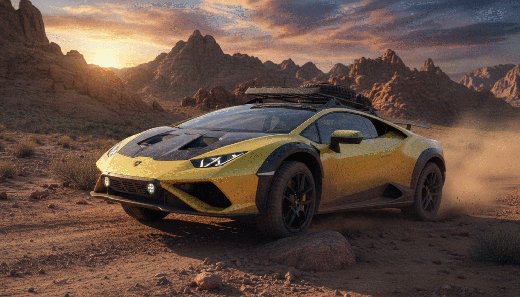 Un bolide V10 Lamborghini caché sous le capot et des performances off-road dignes du Dakar : découvrez le véhicule inédit qui fusionne deux mondes inimaginables 1 découvrez un véhicule inédit alliant la puissance d'un moteur v10 lamborghini à des performances off-road exceptionnelles dignes du dakar. une fusion unique pour une expérience de conduite hors du commun.