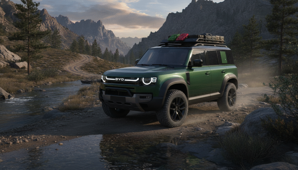 BYD Ti 7 : style Land Rover Defender, 7 places et motorisation hybride rechargeable au rendez-vous 1 découvrez le byd ti 7, un suv hybride rechargeable au style audacieux inspiré du land rover defender, offrant 7 places pour allier confort, puissance et écologie.