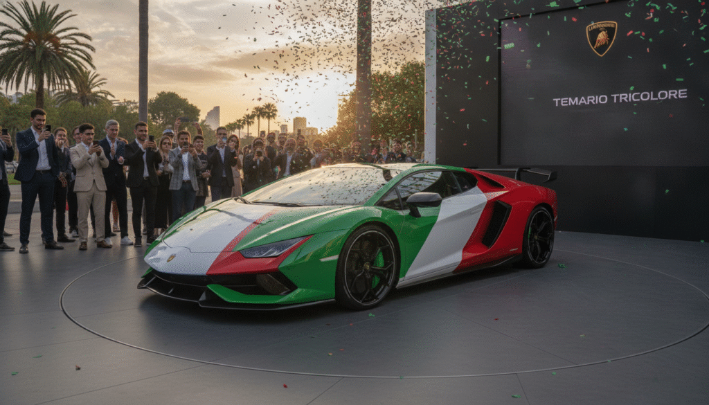La Lamborghini Temerario Tricolore : une hybridation de 920 ch aux teintes vibrantes de l'Italie 1 découvrez la lamborghini temerario tricolore, une supercar hybride de 920 chevaux, célébrant les couleurs éclatantes de l'italie avec un design audacieux et une performance hors du commun.