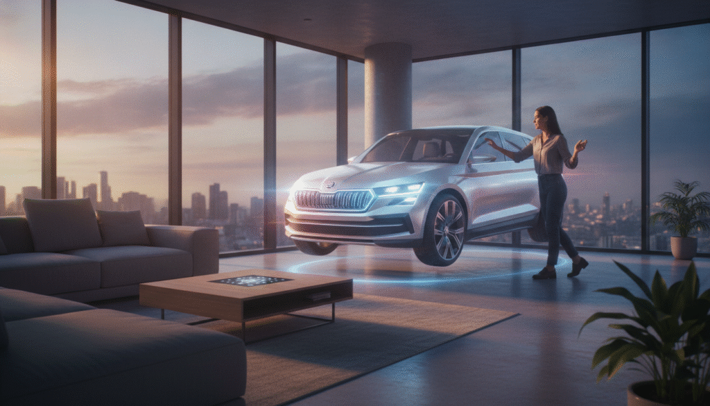 Škoda révolutionne l'achat automobile en projetant ses modèles directement dans votre salon, sans passer par le showroom 1 découvrez comment škoda transforme l'achat automobile en projetant ses modèles directement dans votre salon, offrant une expérience innovante sans passer par le showroom.