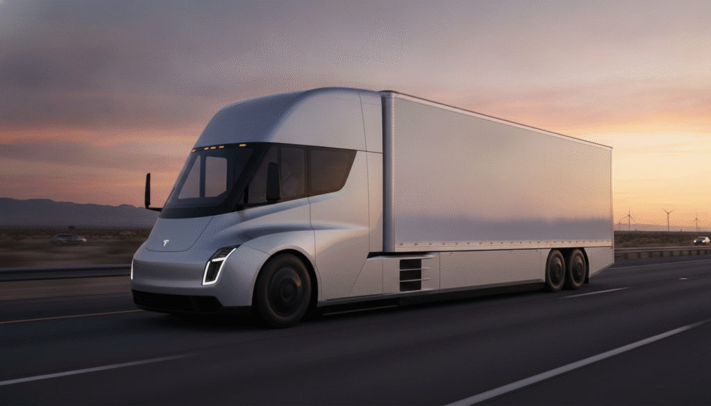 Tesla Semi 2026 : 800 km d'autonomie et recharge ultrarapide à 1,2 MW pour une production industrielle imminente 1 découvrez le tesla semi 2026 avec une autonomie impressionnante de 800 km et une recharge ultrarapide à 1,2 mw, prêt pour une production industrielle imminente.
