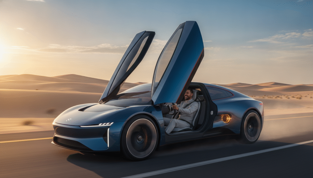 Ceer Exobot : 1 111 chevaux, batterie de 112 kWh et portes de 3 mètres pour la toute première voiture saoudienne 1 découvrez la ceer exobot, la première voiture saoudienne équipée de 1 111 chevaux, d'une batterie de 112 kwh et de portes impressionnantes de 3 mètres, alliant puissance et design innovant.