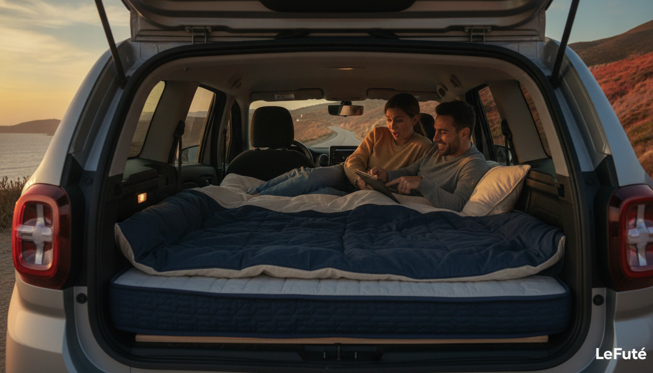 Dacia révolutionne le voyage : transformez votre Duster en chambre confortable pour deux en moins de 2 minutes, sans acheter de van aménagé 1 découvrez comment dacia transforme votre duster en une chambre confortable pour deux en moins de 2 minutes, sans besoin d'acheter un van aménagé. voyagez autrement et profitez d'un confort inédit.