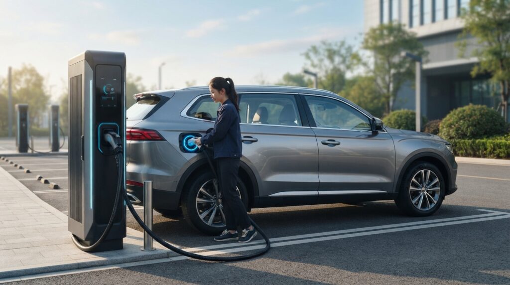 Geely dévoile une borne de recharge de 2 250 kW : seulement 4 min 30 s pour faire le plein d’électricité 1 geely dévoile une borne de recharge de 2 250 kw capable de faire le plein d’électricité en seulement 4 min 30 s.