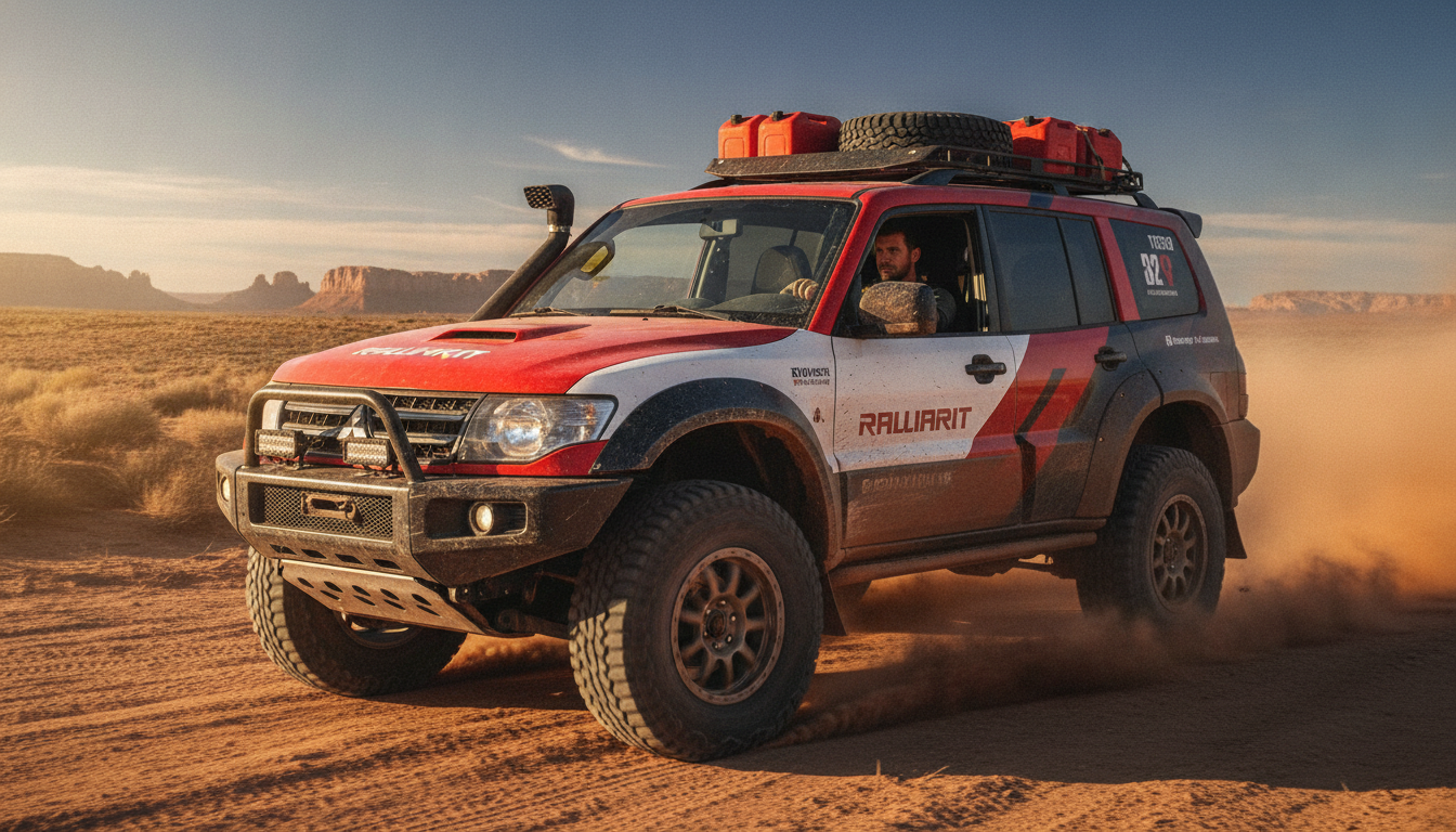 Mitsubishi Pajero Ralliart : pneus géants de 35 pouces et design inspiré du Dakar, le nouveau 4×4 se transforme en véritable monstre tout-terrain 1 découvrez le mitsubishi pajero ralliart avec ses pneus géants de 35 pouces et un design inspiré du dakar, un 4×4 transformé en véritable monstre tout-terrain pour des aventures extrêmes.