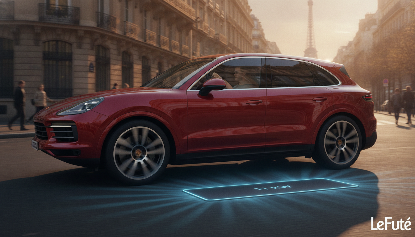 Porsche Cayenne électrique : l’arrivée de la recharge sans fil 11 kW en France, une révolution pour nos habitudes 1 découvrez la révolution électrique avec le porsche cayenne qui intègre la recharge sans fil 11 kw en france, transformant nos habitudes de conduite et de recharge.
