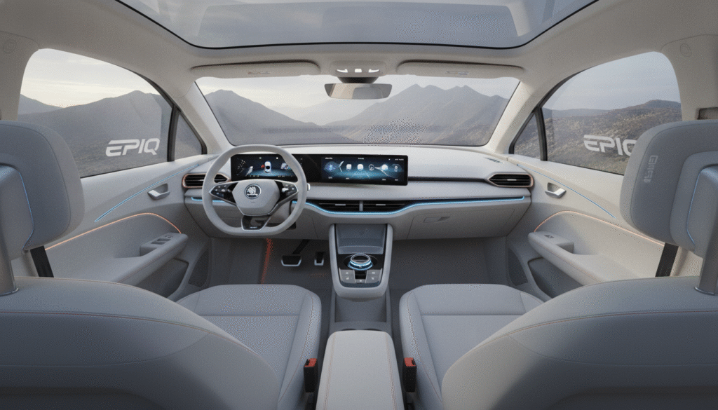 Skoda Epiq : Compact SUV électrique de 4,17 m avec un coffre généreux de 475 litres et une autonomie WLTP de 441 km 1 découvrez la skoda epiq, un suv électrique compact de 4,17 m alliant un coffre spacieux de 475 litres à une autonomie wltp impressionnante de 441 km, pour une conduite écologique et pratique au quotidien.