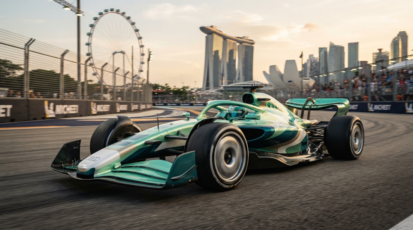Audi R26 : une livrée spéciale aux accents de Singapour vient remplacer le gris, le noir et le rouge 1 l’audi r26 abandonne le gris, le noir et le rouge pour une livrée spéciale inspirée de singapour, aux accents qui ne passent pas inaperçus.
