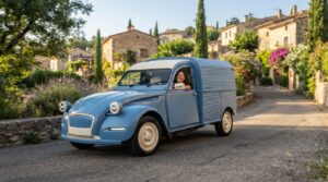 la mythique citroën 2 cv fourgonnette renaît sous forme de concept électrique, mais aucune production en série n’est annoncée.