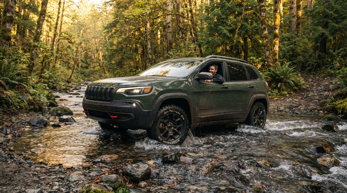 cm de garde au sol, différentiel bloquant : ce Jeep hybride a l’âme d’un vrai tout-terrain 1 avec sa garde au sol généreuse et son différentiel bloquant, ce jeep hybride promet de vraies capacités tout-terrain sans renoncer à l’hybridation.