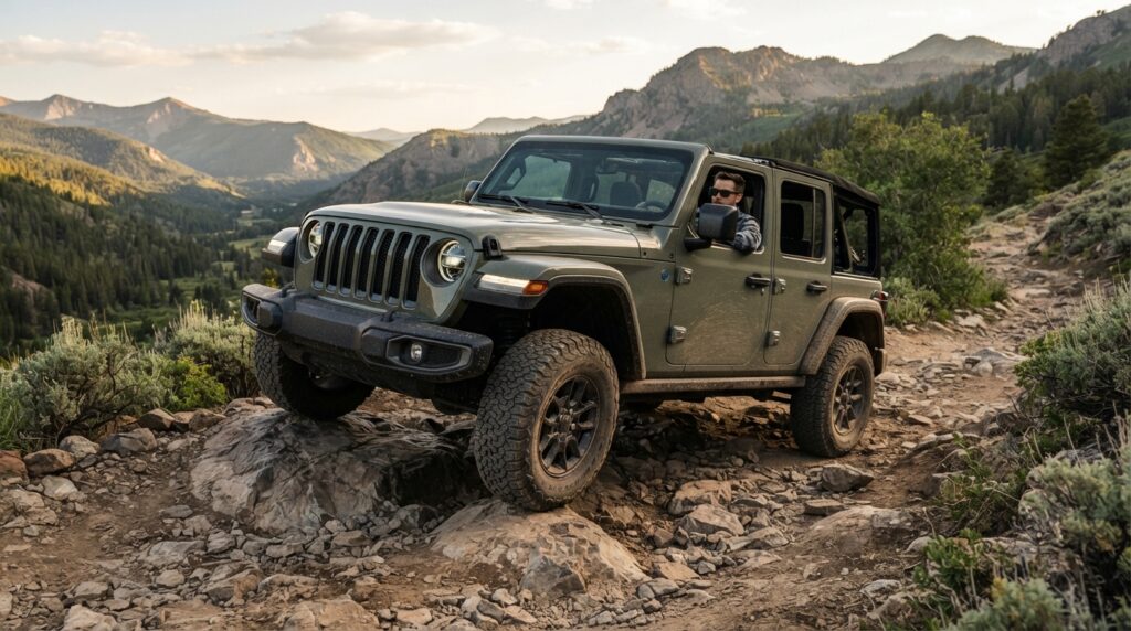 cm de garde au sol, différentiel bloquant : ce Jeep hybride a l’âme d’un vrai tout-terrain 1 avec sa garde au sol généreuse et son différentiel bloquant, ce jeep hybride prouve qu’il a tout d’un véritable tout-terrain.